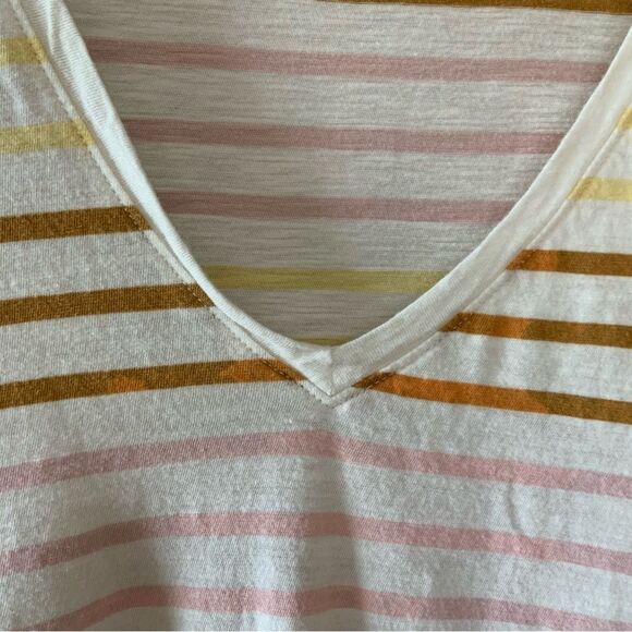 MADEWELL Women’s Organic Cotton Blend Striped V-Neck Tee Size 3X - Picture 6 of 10